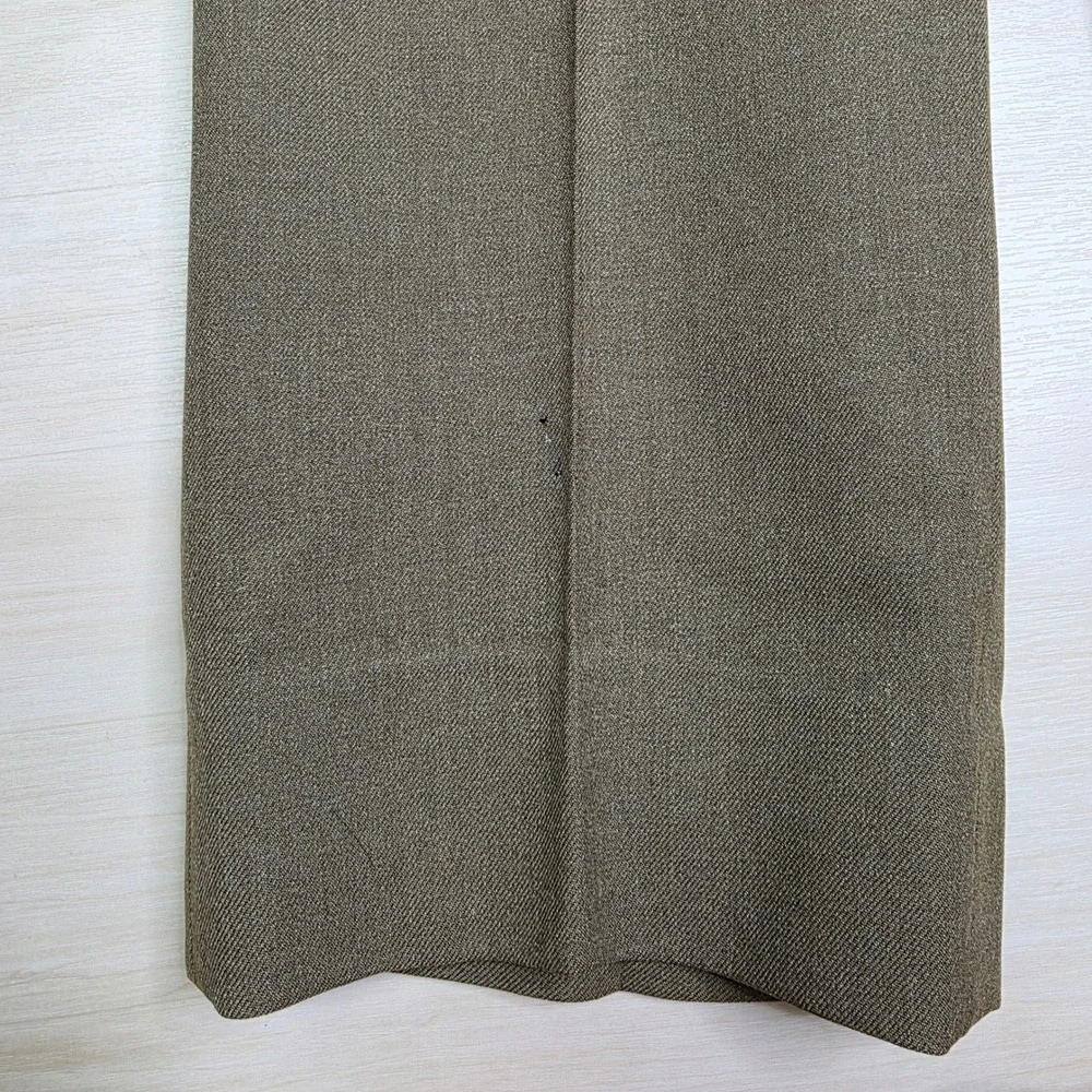 Vintage Military Wool Trousers Olive Drab High Waisted Button Fly Pants 32 x 33